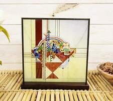 Frank Lloyd Wright Metal Framed May Basket Stained Glass Desktop Or Wall Plaque picture