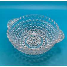 🌠 Unique Vintage Depression Glass Desert Bowl | Teardrop Handles & Star Bottom picture