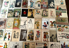 Big~LOT OF 50~ Children~Old~COMIC  funny~HUMOR Antique~POSTCARDS-in sleeves~k-42 picture