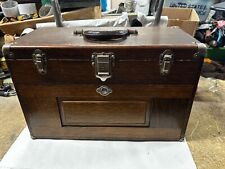 MACHINIST TOOLS LATHE MILL Machinist Vintage Gerstner Oak Machinist Tool Box picture