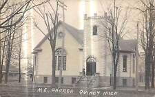 QUINCY Michigan RPPC postcard Branch County M E Church 1920 picture
