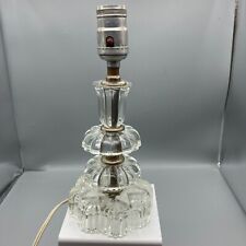 Vintage Accent Lamp, 10in Clear Depression Glass Side Table Light picture