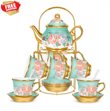English Porcelain Tea Set Floral Vintage Style China Teapot Wedding Gift for Her picture