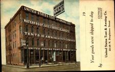 ADVERTISING 1914 RARE POSTCARD-UNITED STATES TENT & AWNING -CHICAGO IL-BK50 picture