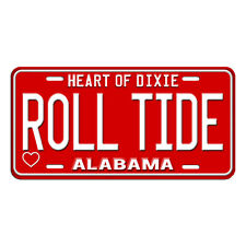 1990s Alabama ROLL TIDE Flat Aluminum Vanity License Plate Tag picture