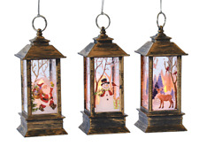 Ganz LED Lighted Mini Set of 3 Holiday Lanterns Batteries included picture