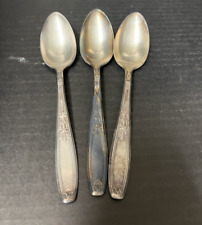 1847 Rogers Bros Silver Plate Lot of 3 Teaspoons 6 inches Long Vintage picture