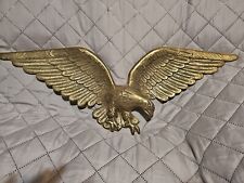 VTG Eagle Cast Metal Gold Wall Hanging Decor America 24” picture