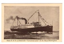 Postcard  S.S. City of Birmingham Savannah Line Ocean SS Co of Savannah picture