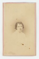 Antique CDV Circa 1870s Lovely Woman With Curls in Her Hair Whited Dress picture