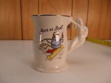 Vintage Never Drink Water Beer Is Best Ceramic Beer Stein Mug picture