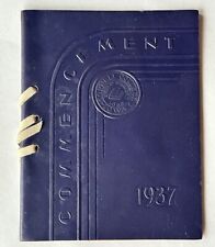 Cornell College Iowa 1937 Commencement Booklet Leather  picture