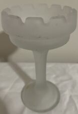 Partylite Satin Frosted Glass Castle Turret Candle Holder picture
