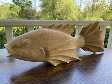 Carved Wood Fish 3D Sculpture Nautical Beach Decor picture