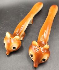 Vintage Long Fox Salt & Pepper Shakers Japan Collectible picture