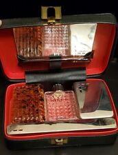 Swank Vintage Men's Toiletry Travel Set Leather Case Made in France picture