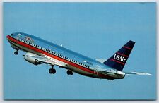 Airplane Postcard USAir Airlines Boeing 737-401 N421US Taking Off DE1 picture