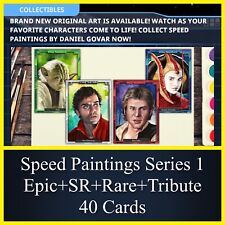 SPEED PAINTINGS SERIES 1-EPIC+SR+RARE+TRIBUTE T6 SET-TOPPS STAR WARS CARD TRADER picture