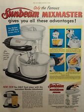 Vintage Print Ad 1955 Sunbeam Mixmaster Stand Mixer Mother's Day Jr. Hand Mixer picture