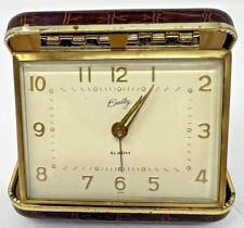 Vintage Bradley Wind Up Analog Travel Alarm Clock Folding Case Made In JAPAN picture
