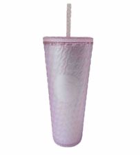 New Starbucks 2024 Matte Light Pink Soft Touch Chain Link Venti Cold Cup Tumbler picture