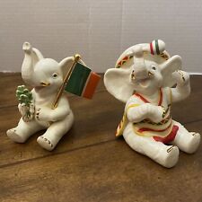 Lenox Elephant Figurine St. Patricks Day Lucky 4-Leaf Clover Irish Fiesta Fun picture