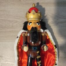 Wooden Nutcracker King with Red Cape Wood Toy Christmas Holiday 15