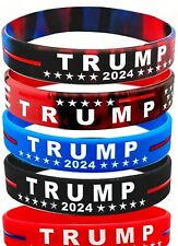 5 Piece Patriotic Silicone Bracelets TRUMP  2024 Presidential Election MAGA picture