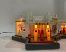 DANBURY MINT VINTAGE SHELL SERVICE STATION CLOCK DIORAMA DISPLAY. 1:24 SCALE picture