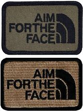 Aim for the Face Embroidered Morale Patch - 2PC Bundle - Hook Backing picture