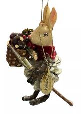 Katherines Collection Ornament Bunny Rabbit Fruit Basket Farming Vintage OOAK picture