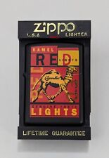 Rare Zippo 1996 Vintage Matte Black Kamel Red Lights Camel Cigarettes Unfired 🔥 picture