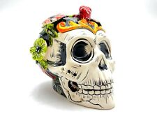 Talavera Catrina Skull Hand Painted Indoor Outdoor Home Decor Mexican Pottery picture