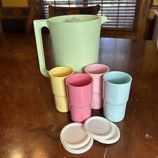 Tupperware Pitcher and Tumblers Set Kitchen Drinkware Serveware picture