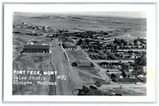 c1950's Birds Eye View Coles Studio Fort Peck Montana MT RPPC Photo Postcard picture