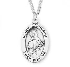 Patron Saint Catherine of Siena Oval Sterling Silver Medal Size 1.1in x 0.7in picture
