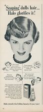 1950 Halo Shampoo Glorify Hair Stylish Hairdo Hidden Beauty Vintage Print Ad L7 picture