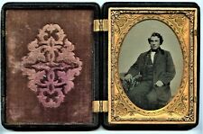 Handsome Man, Antique Ambrotype Photo, Holmes Booth Haydens Gutta-percha Case picture