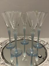 Set of 5 Sasaki Aegean Frosted Blue Wine Glasses 9.5