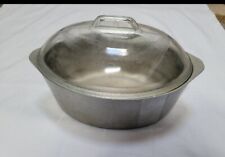 Vintage CLUB Hammered Aluminum 14 In  Oval Roaster Dutch Oven with  Glass Lid picture
