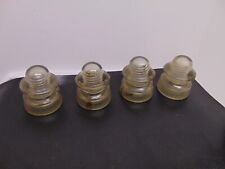 (4) vintage 1954 Armstrong's #5 clear glass insulators 21 , 24 3 1/4