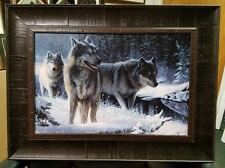 Kevin Daniel-Winter Travelers-Wolves-18x24-texturized framed art print picture