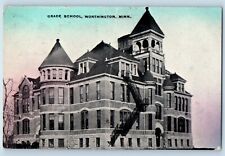 Worthington Minnesota Postcard Grade School Exterior View c1910 Vintage Antique picture