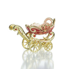 Red Baby Carriage Trinket Box Handmade by Keren Kopal & Austrian Crystals picture
