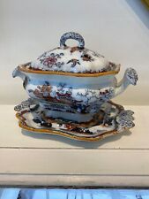 1880's Ashworth Bros. Hanley small sauce tureen with under plate VGCd picture