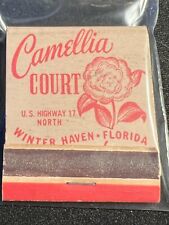 VINTAGE MATCHBOOK - CAMELLIA COURT - WINTER HAVEN - FL  - FRONT STRIKE picture