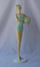 Superb Art Deco Bathing Beauty Very Detailed Light Blue Accents Ball Risque picture