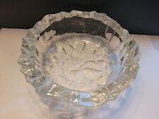 VTG HOYA Japan CRYSTAL Art Glass Iceberg Bowl Ashtray Candy Dish Heavy 7.5
