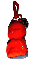 Vintage 1980s Plastic Charm Blue and Red Buddha Charms Necklace Clip On Retro picture