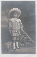 RPPC Vintage Little Girl Standing on Bench Photo Postcard picture